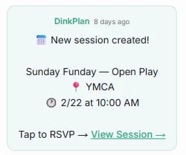 New session created card